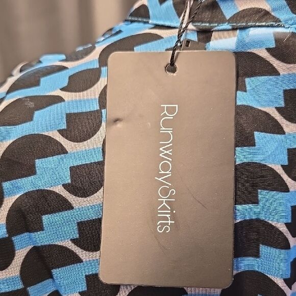 Runway Skirts Blue Halter Neckline Long Sleeves Cut Out Ankle Lenght Dress S - Picture 11 of 14